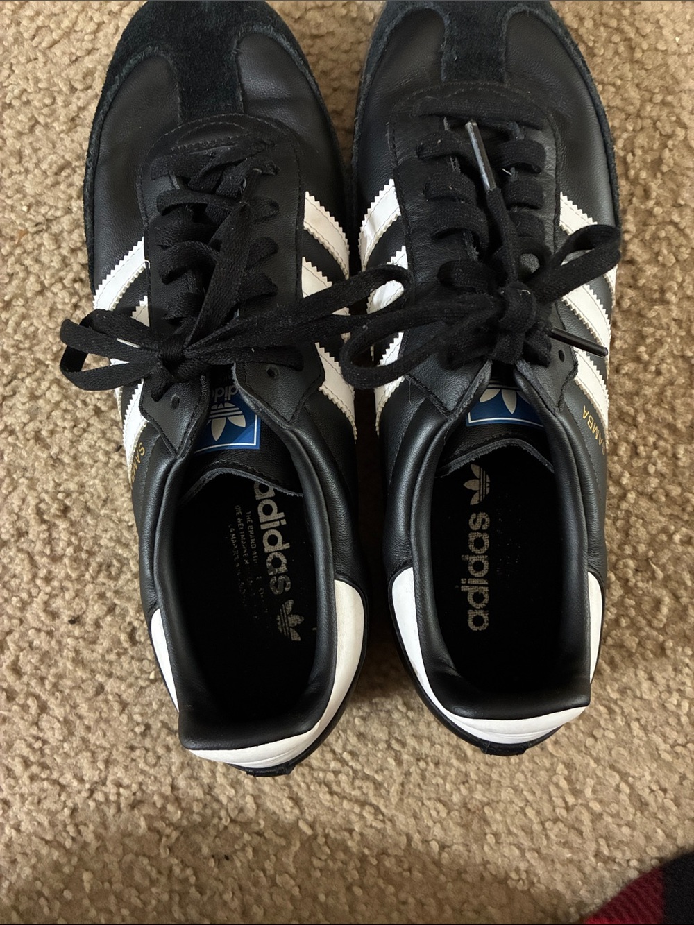 Size 9.5 adidas Black and White Classic Men's Sneakers